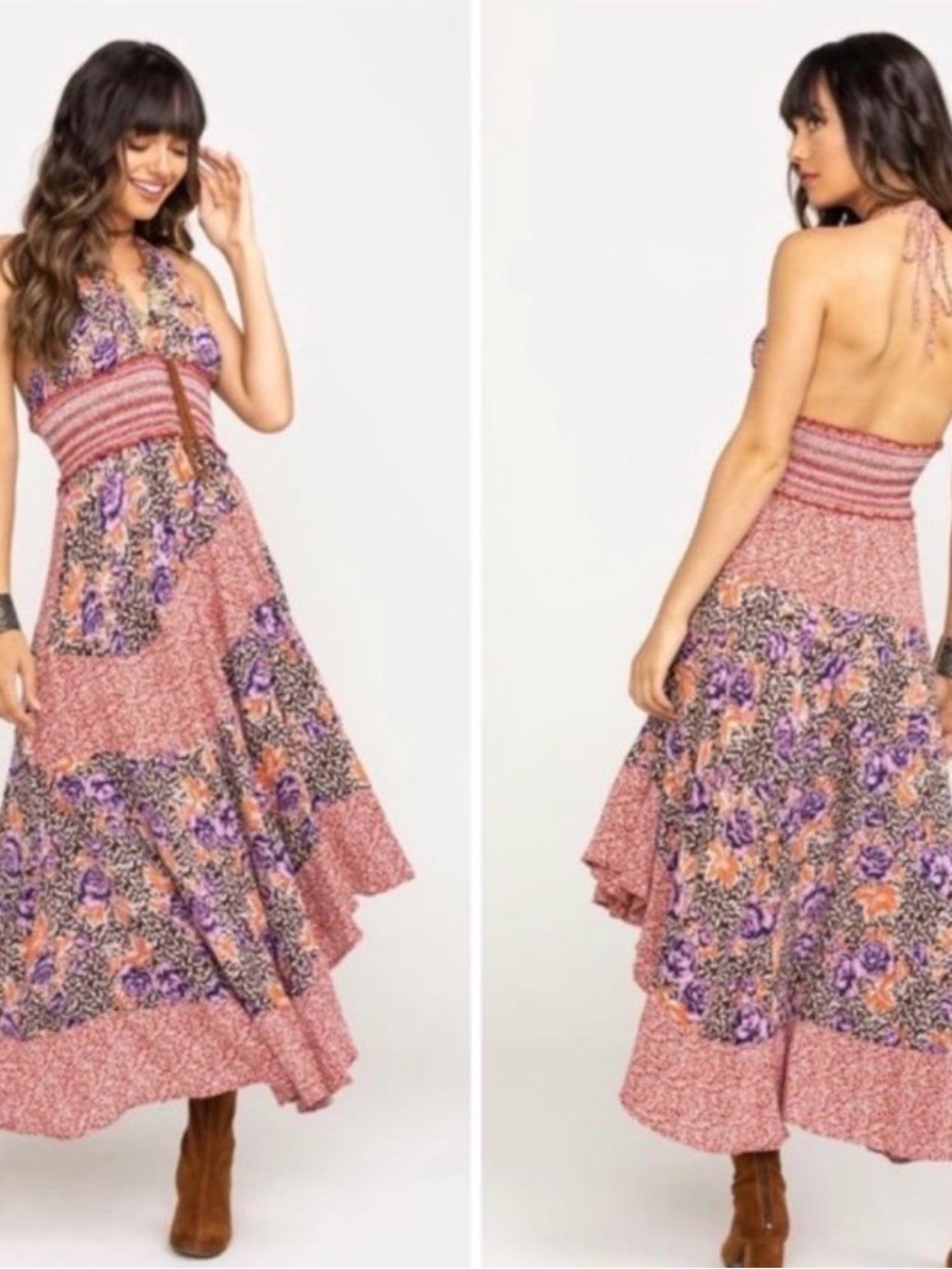 Free People Gabriella Halter Asymmetrical Sundress